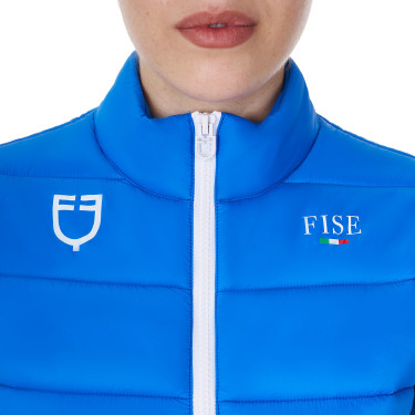 Gilet da donna senza maniche Equestro x FISE taglio slim Blu di Savoia