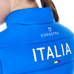 Gilet da donna senza maniche Equestro x FISE taglio slim Blu di Savoia