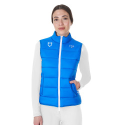 Gilet da donna senza maniche Equestro x FISE taglio slim Blu di Savoia