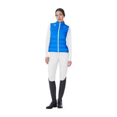Gilet da donna senza maniche Equestro x FISE taglio slim Blu di Savoia