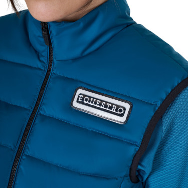 Gilet da donna Equestro in nylon senza maniche Corallo blu Gilet da donna Equestro in nylon senza maniche Corallo blu