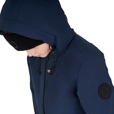 Giacca unisex da bambino Equestro in nylon impermeabile e antivento Blazer marine Blu marino