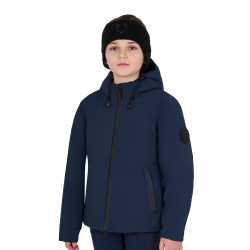 Giacca unisex da bambino Equestro in nylon impermeabile e antivento Blazer marine Blu marino