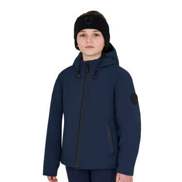 Giacca unisex da bambino Equestro in nylon impermeabile e antivento Blazer marine Blu marino