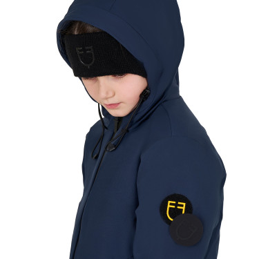 Giacca unisex da bambino Equestro in nylon impermeabile e antivento Blazer marine Blu marino