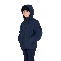 Giacca unisex da bambino Equestro in nylon impermeabile e antivento Blazer marine Blu marino