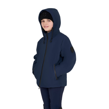 Giacca unisex da bambino Equestro in nylon impermeabile e antivento Blazer marine Blu marino