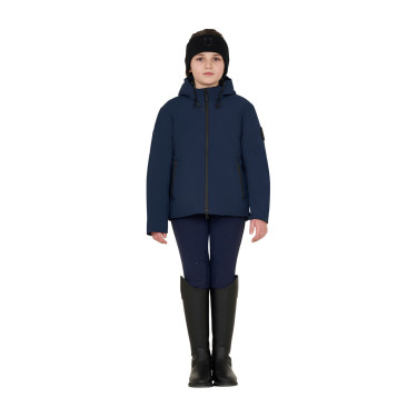 Giacca unisex da bambino Equestro in nylon impermeabile e antivento Blazer marine Blu marino