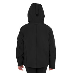 Giacca unisex da bambino Equestro in nylon impermeabile e antivento Nero