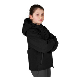 Giacca unisex da bambino Equestro in nylon impermeabile e antivento Nero