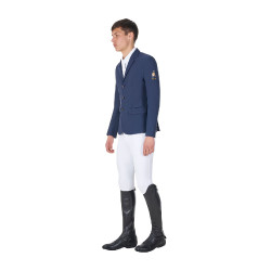 Giacca da concorso uomo Equestro x FISE tre bottoni Blazer marine Blu marino