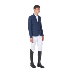Giacca da concorso uomo Equestro x FISE tre bottoni Blazer marine Blu marino