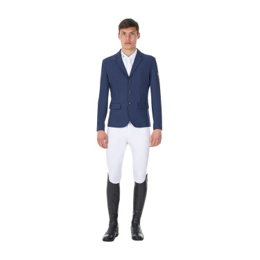 Giacca da concorso uomo Equestro x FISE tre bottoni Blazer marine Blu marino