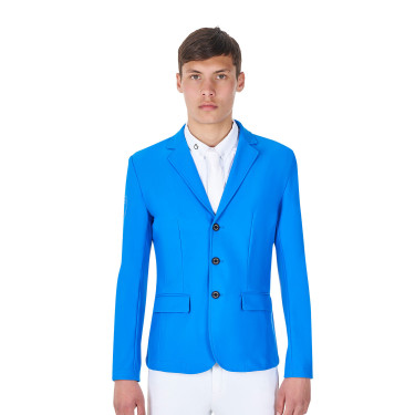 Giacca da concorso uomo Equestro x FISE tre bottoni Blu di Savoia
