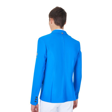 Giacca da concorso uomo Equestro x FISE tre bottoni Blu di Savoia