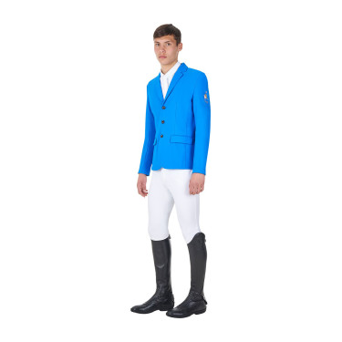 Giacca da concorso uomo Equestro x FISE tre bottoni Blu di Savoia