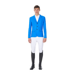 Giacca da concorso uomo Equestro x FISE tre bottoni Blu di Savoia