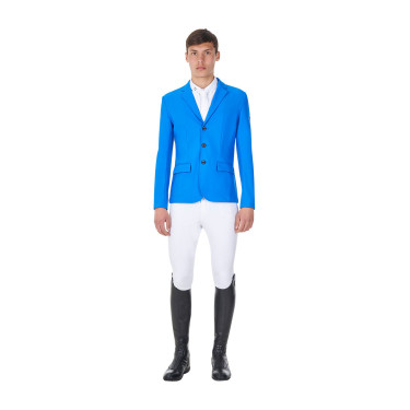 Giacca da concorso uomo Equestro x FISE tre bottoni Blu di Savoia