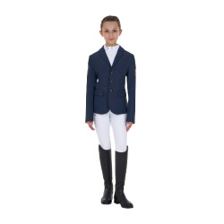 Giacca da concorso unisex per bambini Equestro x FISE tre bottoni Blazer marine Blu marino