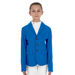 Giacca da concorso unisex per bambini Equestro x FISE tre bottoni Blu di Savoia Giacca da concorso unisex per bambini Equestro x FISE tre bottoni Blu di Savoia
