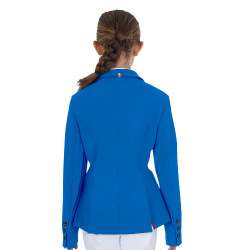 Giacca da concorso unisex per bambini Equestro x FISE tre bottoni Blu di Savoia Giacca da concorso unisex per bambini Equestro x FISE tre bottoni Blu di Savoia