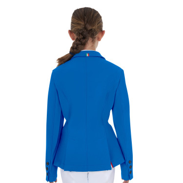 Giacca da concorso unisex per bambini Equestro x FISE tre bottoni Blu di Savoia Giacca da concorso unisex per bambini Equestro x FISE tre bottoni Blu di Savoia