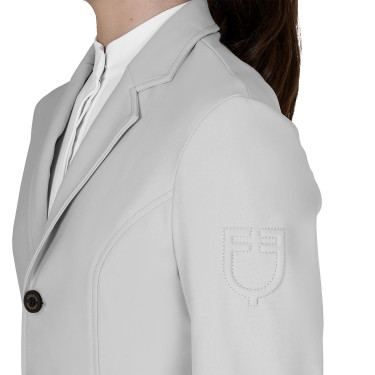 Giacca da concorso bambino Equestro taglio slim tre bottoni Nebbia portuale Bianco