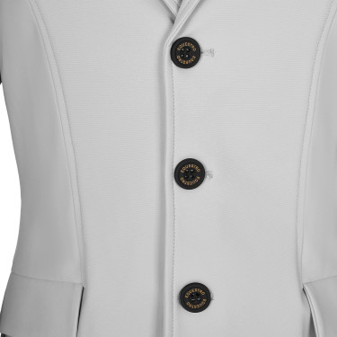 Giacca da concorso bambino Equestro taglio slim tre bottoni Nebbia portuale Bianco