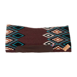 Tappeto western Pool’s ergonomico contoured in lana Bordeaux / turchese Rosso