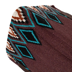 Tappeto western Pool’s ergonomico contoured in lana Bordeaux / turchese Rosso