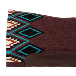 Tappeto western Pool’s ergonomico contoured in lana Bordeaux / turchese Rosso