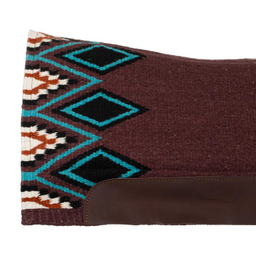 Tappeto western Pool’s ergonomico contoured in lana Bordeaux / turchese Rosso