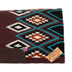 Tappeto western Pool’s ergonomico contoured in lana Bordeaux / turchese Rosso