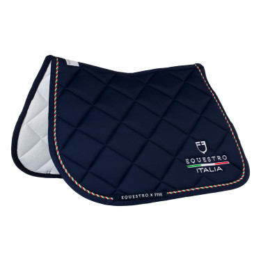 Sottosella da salto Equestro x FISE con bordino con bandiera italiana Blazer marine Blu marino