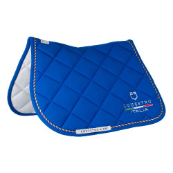 Sottosella da salto Equestro x FISE con bordino con bandiera italiana Blu di Savoia