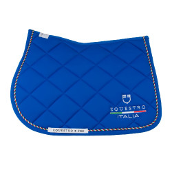 Sottosella da salto Equestro x FISE con bordino con bandiera italiana Blu di Savoia