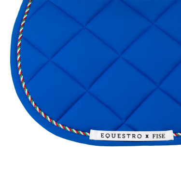 Sottosella da salto Equestro x FISE con bordino con bandiera italiana Blu di Savoia