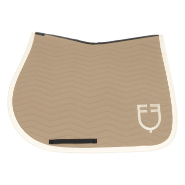 Sottosella da salto Equestro trapuntato Wave in tessuto tecnico Oxford tan / bianco antico