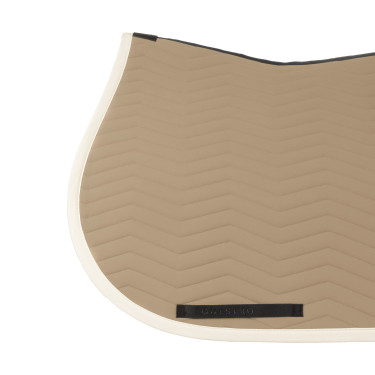 Sottosella da salto Equestro trapuntato Wave in tessuto tecnico Oxford tan / bianco antico