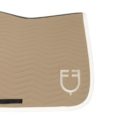 Sottosella da salto Equestro trapuntato Wave in tessuto tecnico Oxford tan / bianco antico