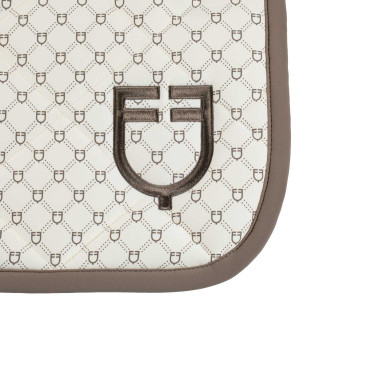Sottosella da salto Equestro con monogramma stampato Bianco antico / noce