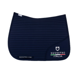 Sottosella da dressage Equestro x FISE con logo ricamato Blazer marine Blu marino