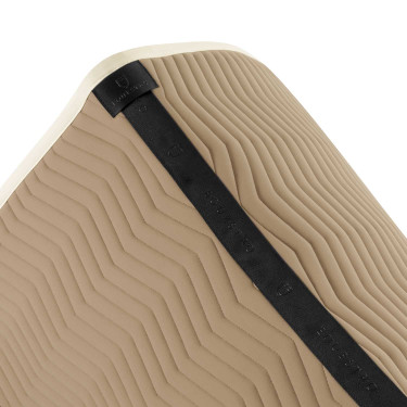 Sottosella da dressage Equestro trapuntato Wave in tessuto tecnico Oxford tan / bianco antico
