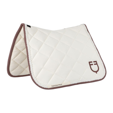 Sottosella da dressage Equestro con cordoncino intrecciato Bianco antico / marrone Sottosella da dressage Equestro con cordoncino intrecciato Bianco antico / marrone