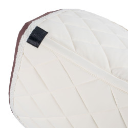 Sottosella da dressage Equestro con cordoncino intrecciato Bianco antico / marrone Sottosella da dressage Equestro con cordoncino intrecciato Bianco antico / marrone