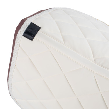 Sottosella da dressage Equestro con cordoncino intrecciato Bianco antico / marrone Sottosella da dressage Equestro con cordoncino intrecciato Bianco antico / marrone