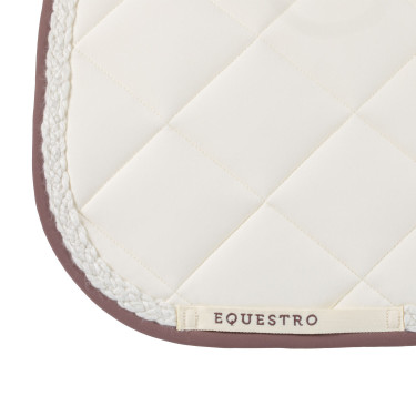 Sottosella da dressage Equestro con cordoncino intrecciato Bianco antico / marrone Sottosella da dressage Equestro con cordoncino intrecciato Bianco antico / marrone