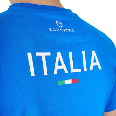 T-shirt uomo Equestro x FISE taglio slim maniche corte Blu di Savoia T-shirt uomo Equestro x FISE taglio slim maniche corte Blu di Savoia