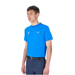 T-shirt uomo Equestro x FISE taglio slim maniche corte Blu di Savoia T-shirt uomo Equestro x FISE taglio slim maniche corte Blu di Savoia