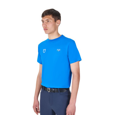 T-shirt uomo Equestro x FISE taglio slim maniche corte Blu di Savoia T-shirt uomo Equestro x FISE taglio slim maniche corte Blu di Savoia